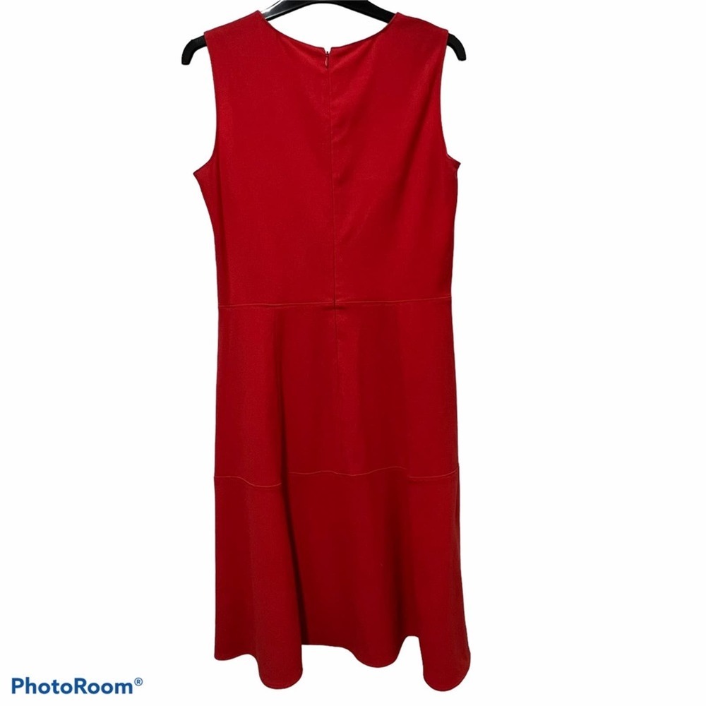 Calvin Klein Solid Red Sleeveless Shift Dress 6 - image 2